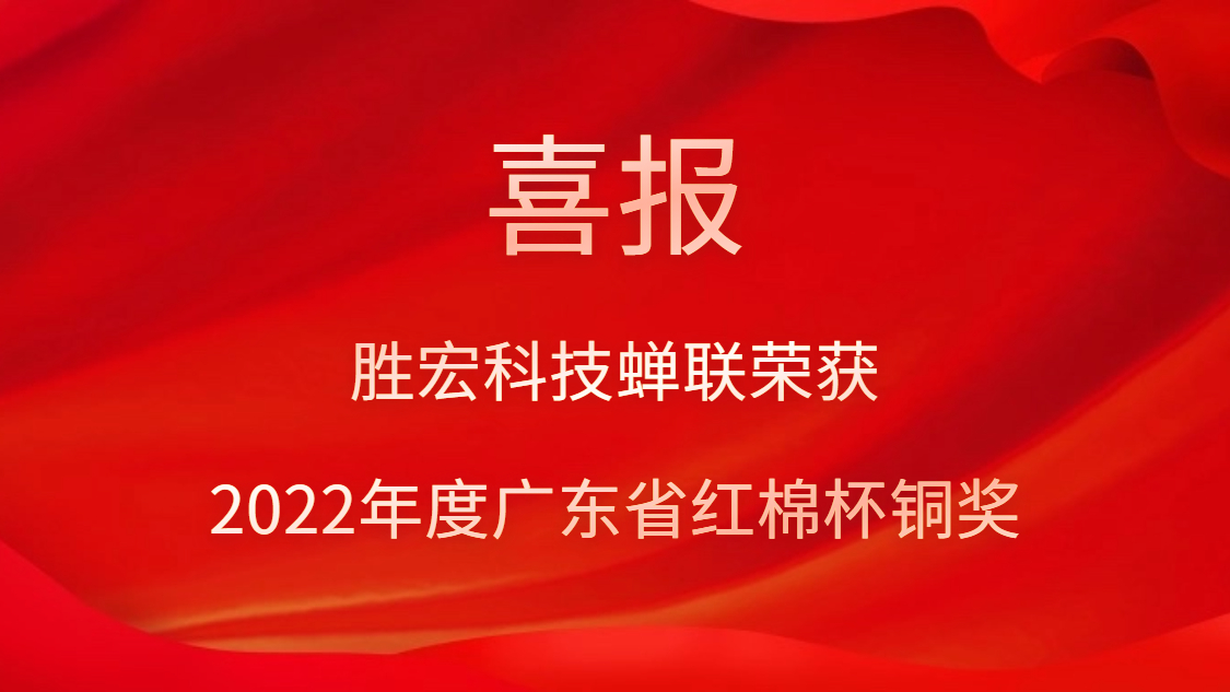 东升国际官网科技荣获2022年度广东省红棉杯铜奖